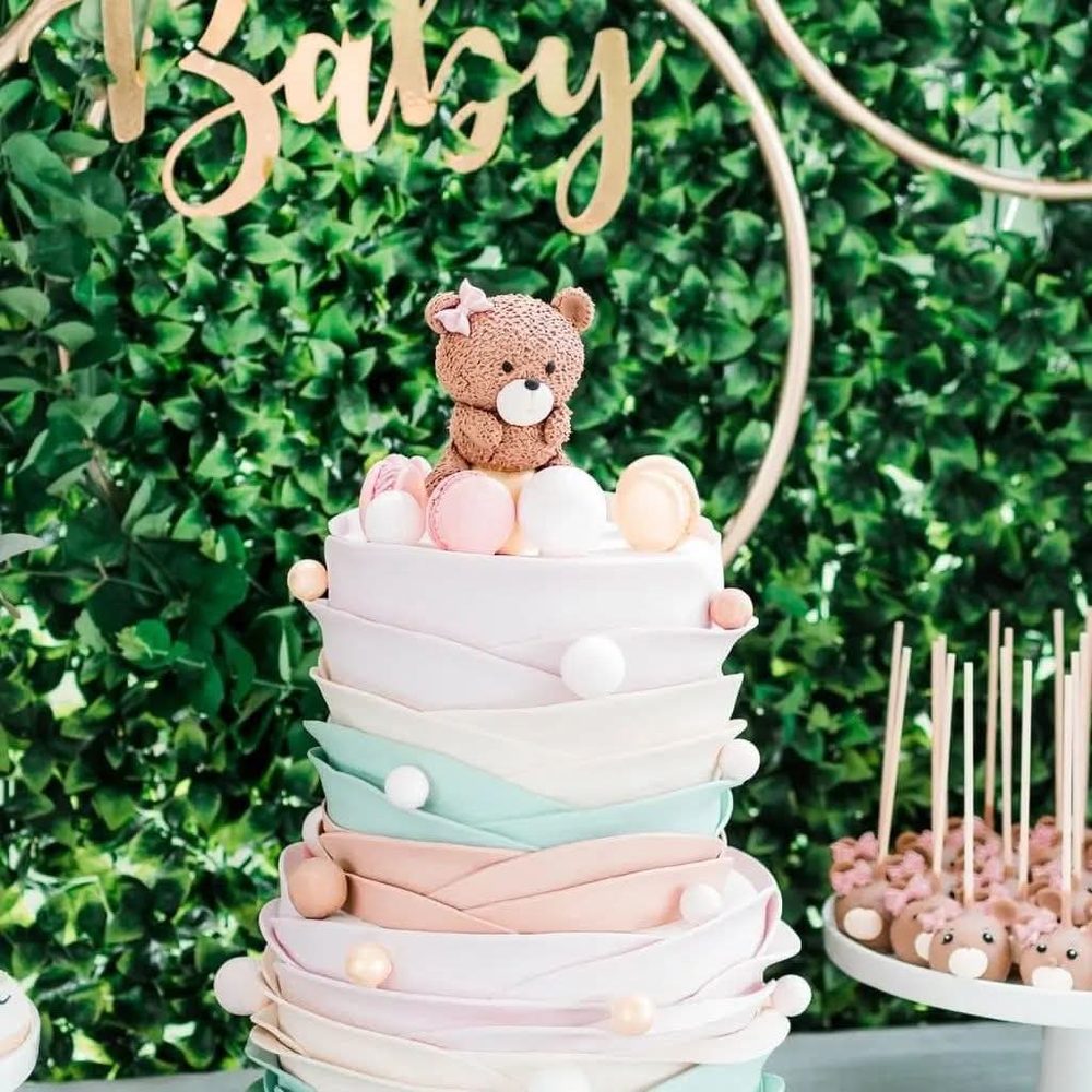 Bear & Ruffles Baby Shower by VDK Cakes